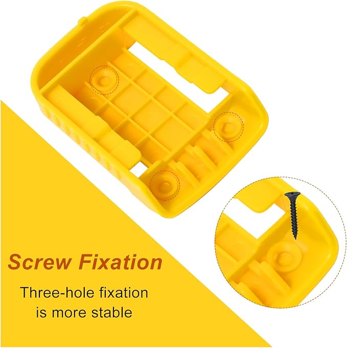 20pas Tool Holders and Battery Holder for Dewalt 20v Wall Mount Hanger Battery Drill Tool Storage Shelf for Milwaukee M18(Yellow)