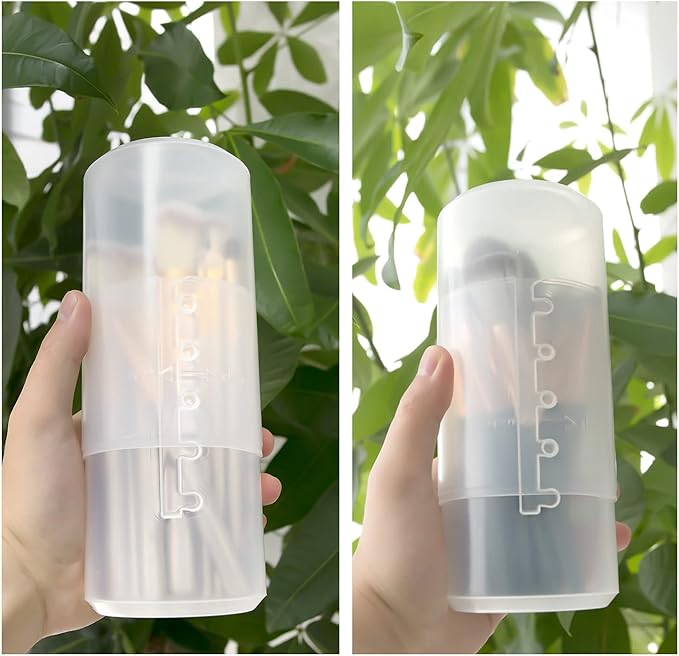 OCHEAL 2 Pack Transparent Plastic Makeup Brush Holders, Dual Use, Lightweight, Spacious
