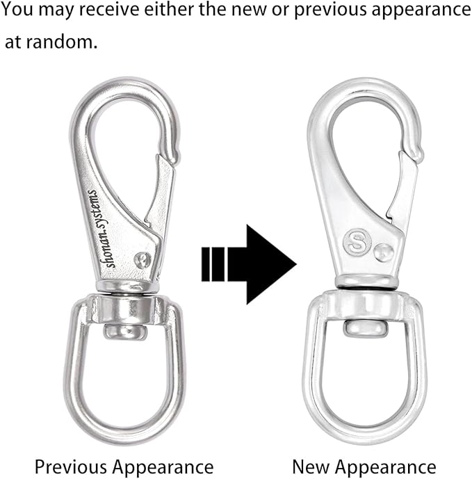 SHONAN 3.5 Inch Stainless Steel Flag Clips for Flagpole Rope- 4 Pack Diving Clips Flag Pole Clips, Swivel Snap Hooks for Dog leashes, Keychains, Boat Ropes, Bird Feeders