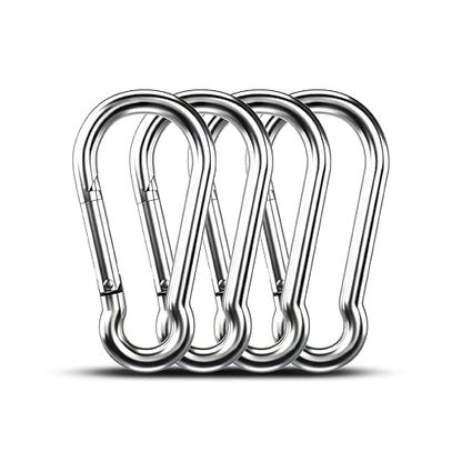 Large Carabiner Clip Hooks, 4pcs 6.2 inch Carabiners Heavy Duty, 304 Stainless Steel Spring Snap Hook Fits Camping Hanging Hiking Weight Lifting, Metal Clips for Rope or Chain