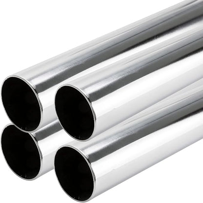 48" HEAVY DUTY Round Closet Rod | 32mm Diameter | Polished Chrome Clothes Pole | 4 Pack