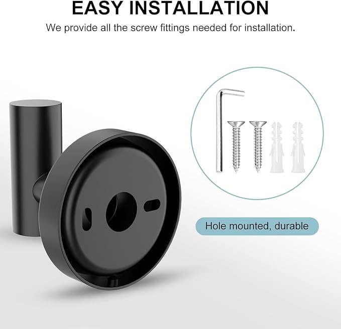 SetSail Towel Hooks for Bathrooms 6 Packs Screw-in Stainless Steel Bathroom Towel Hook Wall Mounted Matte Black Shower Towel Hooks for Coat Hanging, Drill Hole