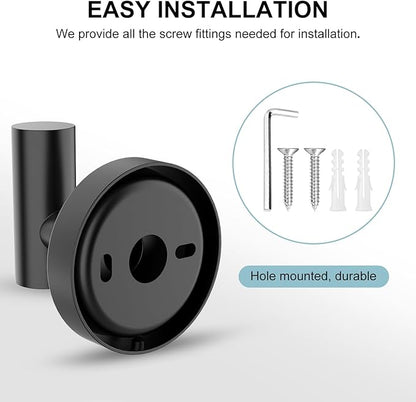 SetSail Towel Hooks for Bathrooms 6 Packs Screw-in Stainless Steel Bathroom Towel Hook Wall Mounted Matte Black Shower Towel Hooks for Coat Hanging, Drill Hole
