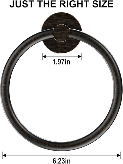 SetSail Towel Holder Stainless Steel Towel Ring for Bathroom Wall Screw-in Hand Towel Holder 3 Packs Towel Hanger for Bathrooms Oil Rubbed Bronze