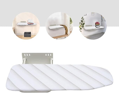 Wall Mounted Ironing Board, Foldable Iron Board with Heat Resistant Cover in Wall White Foldable Ironing Board Space Saving for Home Laundry Room
