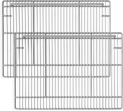 Commercial Sandwich&Salad Prep Table Freezer and Refrigerator Shelves, Durable and Resistant to Corrosion, Easy Snap-On Design, Adjustable Steel Shelving. (19.34" D x 27.52" W x 2.09" H, 2 Pack)