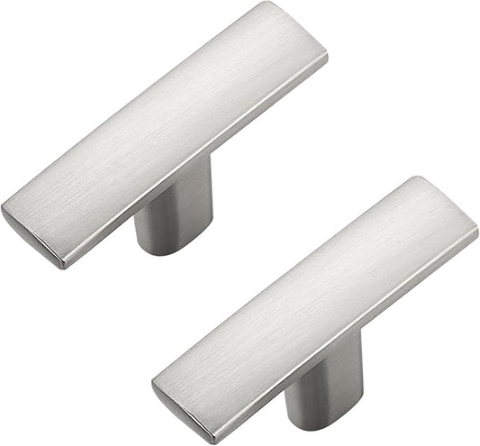 30 Pack Silver Cabinet Knobs - Curved Cabinet Pulls Brushed Nickel Knobs for Kitchen Cabinet Drawer Solid Dresser Knobs for Cabinet Hardware 1-3/4in Length Single Hole