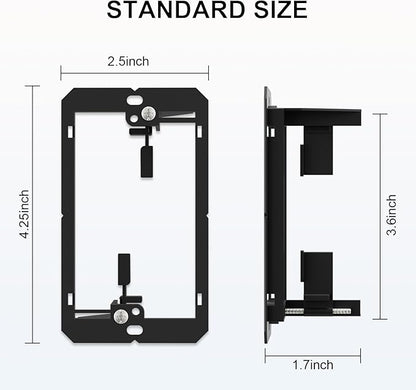 FGB 50 Pack Low Voltage Mounting Bracket, 1 Gang Low Voltage Box Brackets for Single Gang Wall Plate, Telephone Wires, Network Cables, HDMI, Coaxial, Speaker Cables, Black