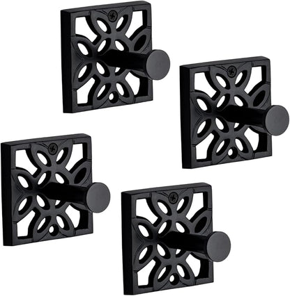 Autumn Alley Black Bathroom Towel Hook Robe Hook Wall Mounted - Wall Hooks for Towel, Robe, Coat, and Door Hooks for Bathroom Rustproof Modern Unique Style, 4 Pack