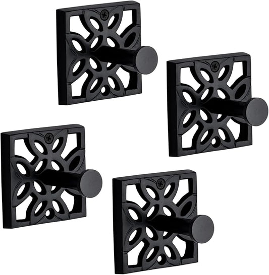 Autumn Alley Black Bathroom Towel Hook Robe Hook Wall Mounted - Wall Hooks for Towel, Robe, Coat, and Door Hooks for Bathroom Rustproof Modern Unique Style, 4 Pack