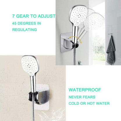 Strong Adhesive and Waterproof Shower Head Holder, Adjustable Handheld Shower Holder Wall Mount Shower Bracket (Silver - 1 Pack)