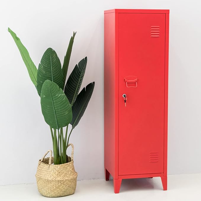 MIOCASA Metal Cabinet Home Office Storage Cabinets with Doors and Shelves Lockable File Cabinet Organizer Coat Lockers for Kids