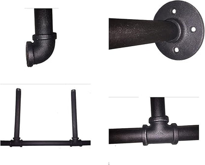 Industrial Retro Wall Mount Iron Pipe Shelf,DIY Open Bookshelf,Hung Bracket,Home Improvement Kitchen Shelves,Tool Utility Shelves, Office,Ceiling Mount Shelf