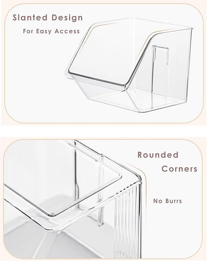 9-Pack Small Clear Storage Baskets, Adhesive Spice Rack Wall Mount for Countertop/Cabinet/Bathroom, Plastic Storage Bins Kitchen Wall Organizer and Storage Shelves, Spice Organizer