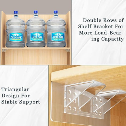 12 Pcs Punch Free Shelf Support Peg，Self Adhesive Support Shelf Bracket，Strong Load Bearing for Shelves Kitchen Cabinet Book Closet