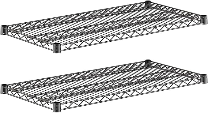 2-Pack Black 18" x 36" Additional Wire Shelf for Shelving Units, Replacement Shelves for Wire Rack