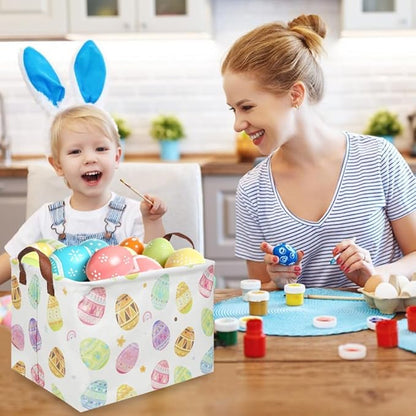 FXOLCSHE Rectangular Easter basket,Laundry Hamper,Kids Toy Storage Basket for baby Bedroom,Kids Storage Bin,Toy Gift Organizerm,Home Decor(Love egg)