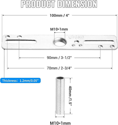 4" Ceiling Light Fixture Mounting Bracket Kit, 4Pcs Universal Lamp Crossbar Hardware Set for Chandelier & Wall Lights, Silver