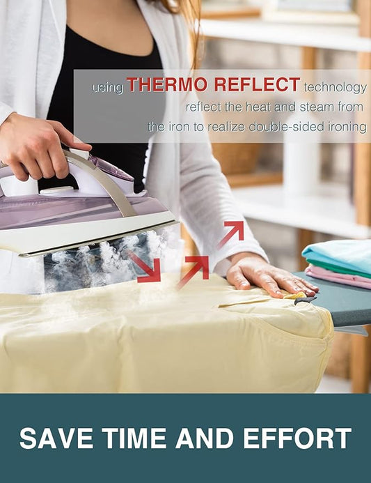 Ironing Board Cover and Pad 18x49， Extra Wide Thick Iron Padding, Scorch and Stain Resistant Ironing Board Cover, 6mm Thick Padding with Fasteners Heavy Duty Elastic Edge, Heatproof