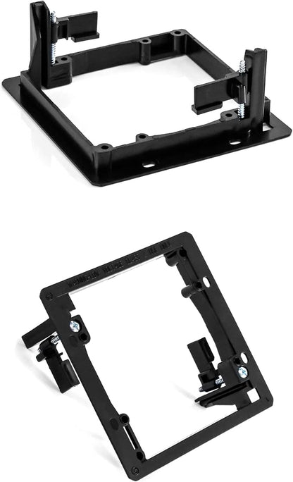 QWORK Low Voltage Mounting Bracket, 10 Pack 2 Gang Dual Gang Drywall Mounting Wall Plate Bracket, Flush Installation of Wall Panels, with Mounting Screws