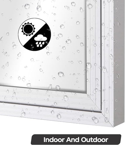INNOVART Enclosed Bulletin Board 48”x36”, Lockable Dry Erase Noticeboard with Aluminum Frame, Outdoor Enclosed Whiteboard Weatherproof, Wall Display Case with Swing-Open Door Information Cabinet