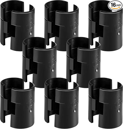 16 Pcs Wire Shelving Shelf Lock Clips for 1" Post, 8 Pairs of Shelving Sleeves Replacements for Wire Shelving System, Plastic Shelf Locking Clips Compatible with Thunder Group Metro and More