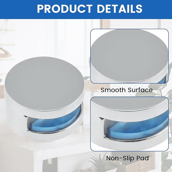 8 Pack Frameless Mirror Mounting Hardware Kit, Zinc Alloy Mirror Holders, Mirror Glass Hanging Bracket, Glass Mounting Clips Bathroom Mirrors Supporting Shelf Clamps Fits for 3-5mm Thick Glass