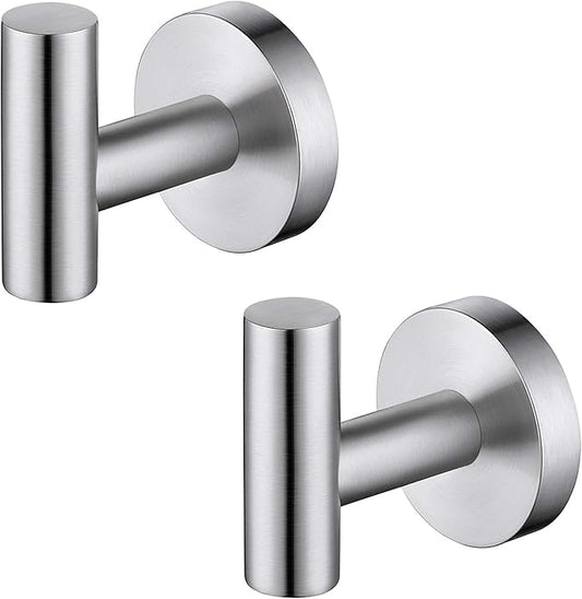 KES Towel Hook Bathroom Wall Heavy Duty Robe Hook Holder SUS304 Stainless Steel Brushed 2 Pack, A2164-2-P2