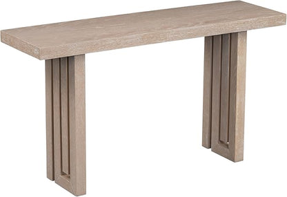 Uniquely Designed Oak Veneer Console Table, Modern Long Sofa Side Table with Distinctive Side Shapes, Suitable for Entryway, Hallway, Living Room, Foyer, Corridor,Easy Assembly (Natural-41RT)