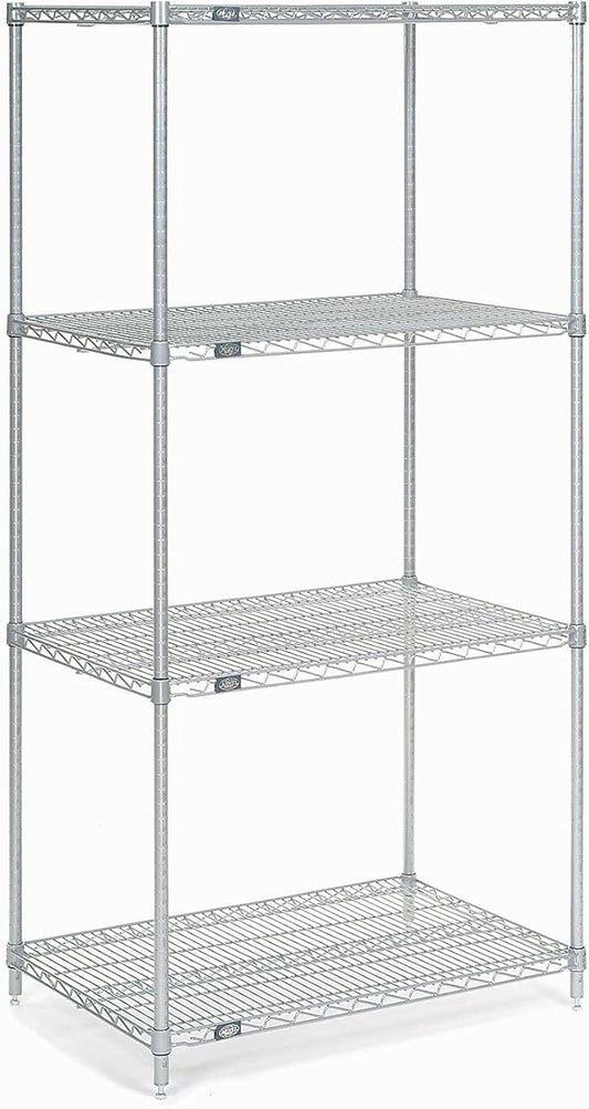 Chrome Wire Shelving, 24"W x 21"D x 54"H