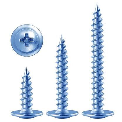 (300 pcs) Wensilon #10×3/4" Phillips Truss Head Wood Screws Galvanized Iron Quick Metal Self Tapping…