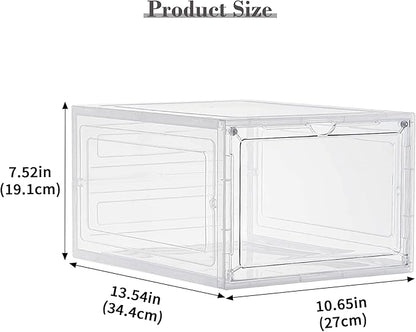 Storage Bins with Lids, 6 Pack Clear Plastic Storage Containers with Magnetic Acrylic Door, 19 Qt Stackable Storage Box for Home,Office Organizing