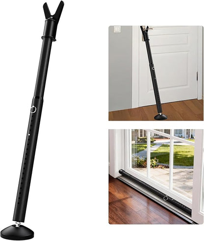 Upgraded 2-in-1 Door Security Bar, Heavy Duty Anti-Slip Door Stopper Stick for Front/Sliding Glass Door, No Drill Easy Install Door Jammer for Apartment Travel, 20-51” Adjustable Portable Door Lock