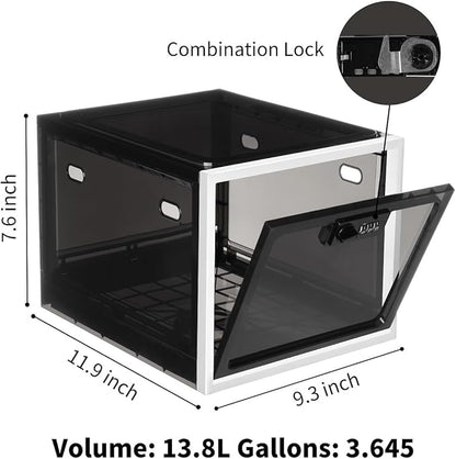 Medicine Lock Box for Safe Medication, Clear Lockable Storage Box for Phone Tablet Office School Home Safety