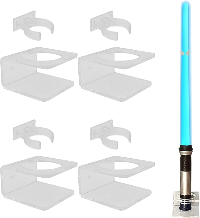 YYST Clear Light Saber Wall Mount Wall Rack Wall Holder - 4 Pack