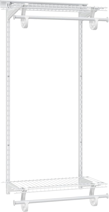 ClosetMaid ShelfTrack Closet Organizer System, Adjustable Double Hang Rod Kit, 2-Feet Wide, White