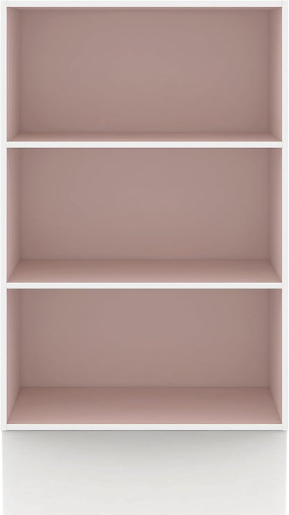 Homes: Inside + Out Apexa 3-Tier Cube Storage Organizer Shelves, Stackable Wood Bookcase Fits Cubby Bins for Organization, Dorm Teen Room Decor & Home Office, Light Pink