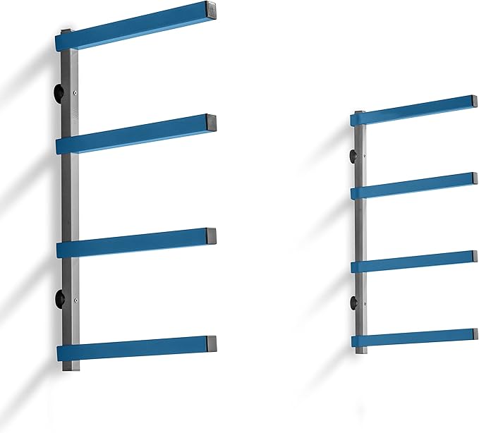 4-Tier Lumber Storage Racks, Wall Mounting Shop, Basement, or Garage Organizer | Wall Storage Garage Shelf to Keep Lumber, Molding, & More - Workshop Organizers and Storage Hold up to 110 lbs