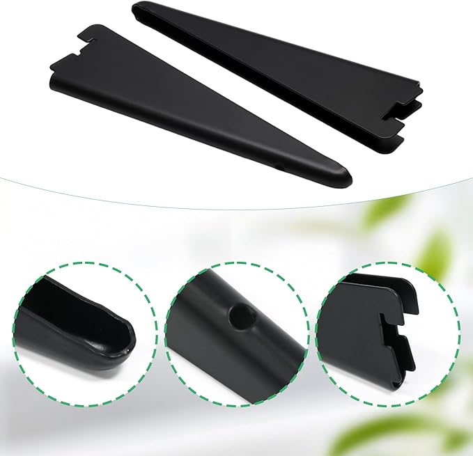 10 Pack Adjustable Shelf Brackets 7 Inch, Heavy Duty Wire Shelving Brackets for Double Track System (Black)
