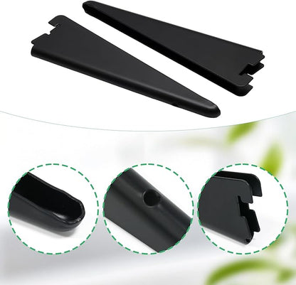10 Pack Adjustable Shelf Brackets 7 Inch, Heavy Duty Wire Shelving Brackets for Double Track System (Black)