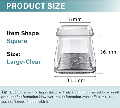 Ansible 24 Pcs Chair Leg Floor Protectors Square, Silicone Felt Furniture Leg Pads Caps Covers for Hardwood Floors (Fit:1-1/16" to 1-5/8")