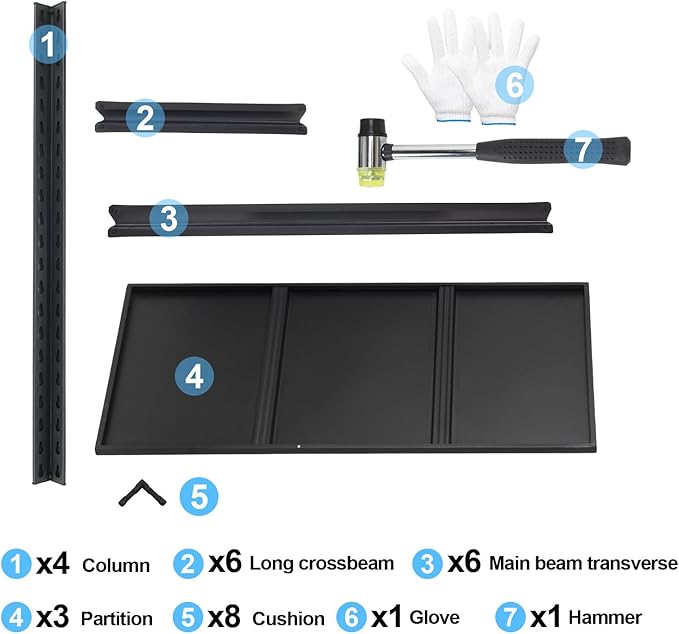 Storage Shelves 3 Tier Adjustable Garage Shelving Heavy Duty 31.5" W x 15.7" D x 31.5" H Metal Shelving Unit for Garage Shelves, Utility Rack Shelf, Storage Warehouse Pantry Closet, Black