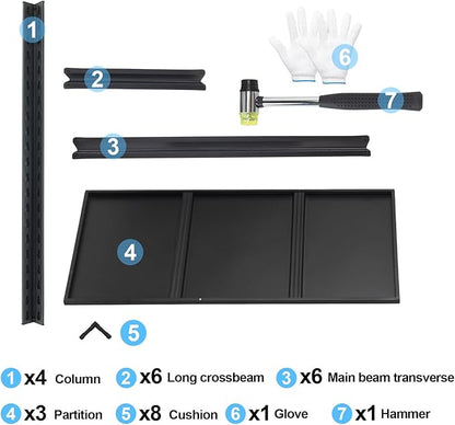 Storage Shelves 3 Tier Adjustable Garage Shelving Heavy Duty 31.5" W x 15.7" D x 31.5" H Metal Shelving Unit for Garage Shelves, Utility Rack Shelf, Storage Warehouse Pantry Closet, Black