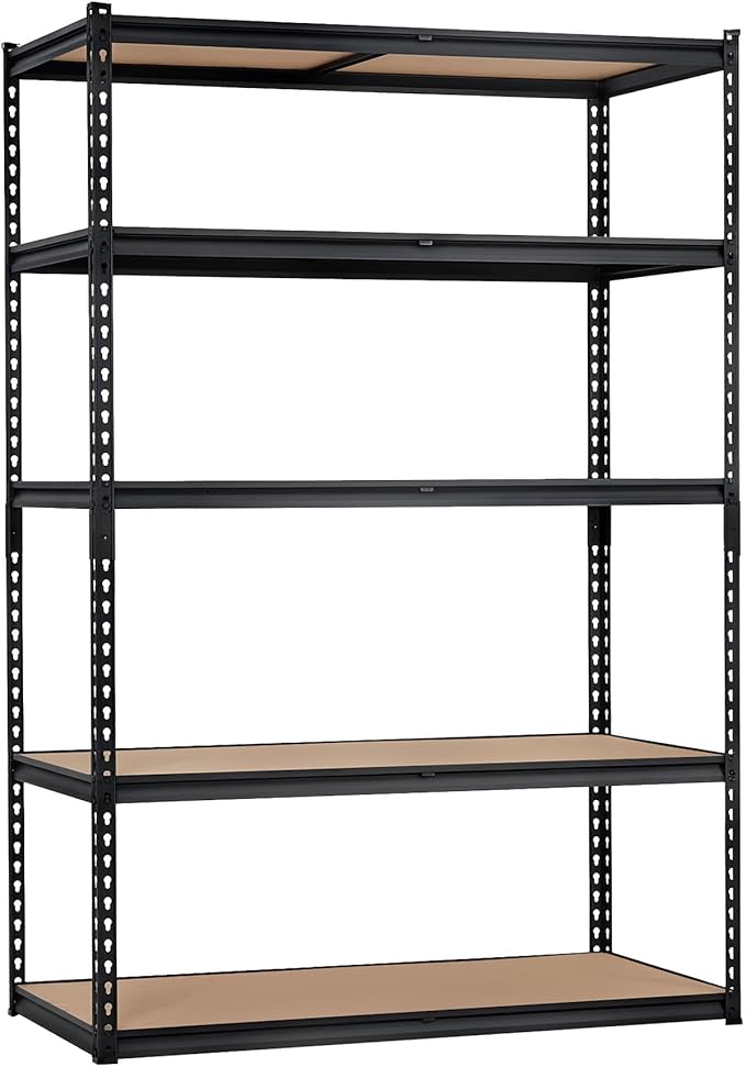 Heavy Duty Garage Storage Shelves 5-Tier Metal Adjustable Shelving Unit Storage Shelving for Kitchen Pantry Basement Bathroom Laundry, 2500 LBS Capacity, 48" l x 18" w x 72" h