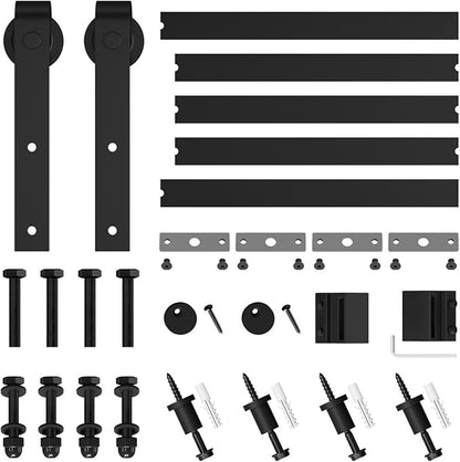SMARTSTANDARD 6.8FT Barn Door Hardware Kit, Sliding Barn Door Track -Smoothly and Quietly -Easy to Install -Includes Step-by-Step Installation Instruction Fit 40" Wide Door Panel (J Shape Hanger)
