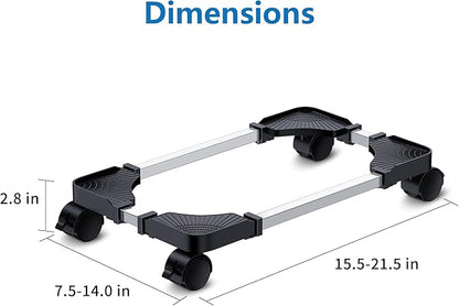 Computer Tower Stand - Adjustable PC Stand for Most Desktop Towers - Elevate and Organize Your Desktop - Mobile CPU PC Holder Cart Riser Printer
