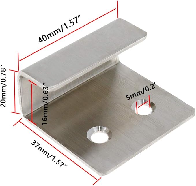 Stainless Steel Wall Hanger Fastener Bracket for Ceramic Tile Display- Pack of 6
