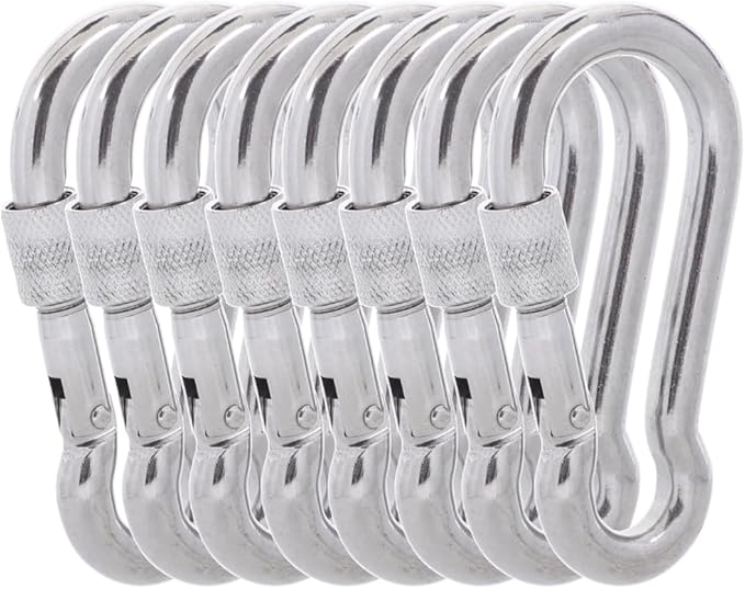 Carabiner Clips, 316 Stainless Steel Carabiner Clip, Heavy Duty Carabiner Hooks, Keychain Carabiners, Multi-Purpose Spring Snap Hook for Dog Leash, Outdoor Camping, Swing, Hammock