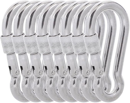 Carabiner Clips, 316 Stainless Steel Carabiner Clip, Heavy Duty Carabiner Hooks, Keychain Carabiners, Multi-Purpose Spring Snap Hook for Dog Leash, Outdoor Camping, Swing, Hammock