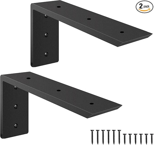 Countertop Support Brackets 10 inch,Heavy Duty Countertop Brackets 10'' x 6'' x2.5'' for Granite,L Bracket Metal Corbels for Quartz,Granite,Wood,Concrete and Laminate Countertops(2 Pack)